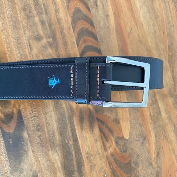 Original Penguin Black Leather Belt - Size 38 - Picture 4 of 8